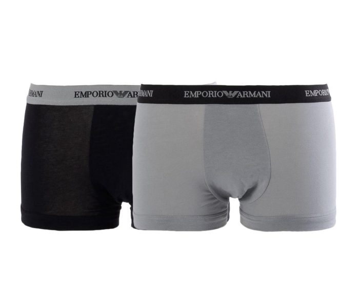 Emporio Armani Trunk Boxershorts (2-pack) – Grijs/Zwart